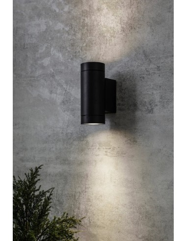 Markslöjd Pipe – Éclairage mural extérieur, style classique, noir mat/verre, classe I, double ampoule GU10