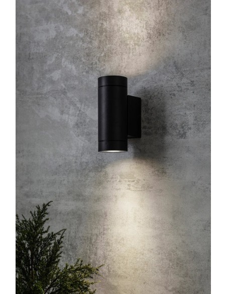 Markslöjd Pipe – Éclairage mural extérieur, style classique, noir mat/verre, classe I, double ampoule GU10