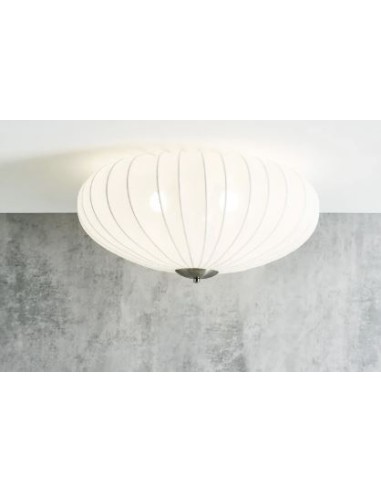 Markslöjd Mist – Éclairage plafond design, blanc textile/métal, classe II, ambiance tamisée