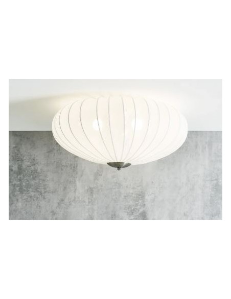 Markslöjd Mist – Éclairage plafond design, blanc textile/métal, classe II, ambiance tamisée