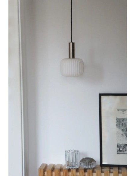 Suspension intérieure E14, max. 40W, IP20, finition acier et verre opalin – Markslöjd – Sobre