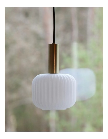 Suspension intérieure E14, max. 40W, IP20, finition laiton brossé et verre opalin – Markslöjd – Sobre