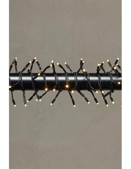 Markslöjd Chrissline – Guirlande extensible 5 m, 100 diodes LED 2400K, câble noir, système modulaire