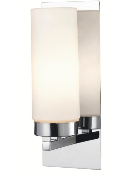 Applique simple IP44, culot E14, verre dépoli et métal chromé – Markslöjd – Norrsundet