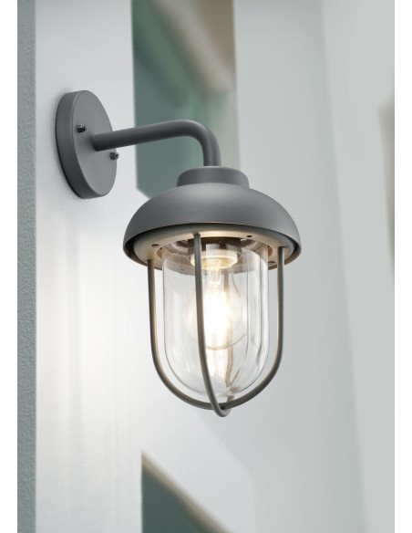 Trio Duero – Applique extérieure design 1xE27, fonte anthracite, IP44, 16 x 33 cm