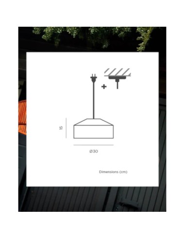 Suspension Led étanche  - PVC recyclé - New Garden - Calabardina - dessin technique