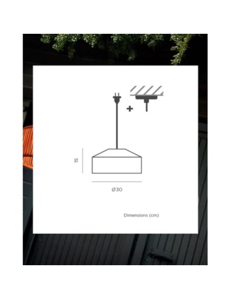 Suspension Led étanche  - PVC recyclé - New Garden - Calabardina - dessin technique