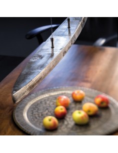 Suspension Led métal et verre nickel antique - Fischer & Honsel - Colmar 2