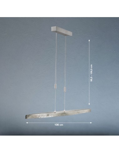 Suspension Led métal et verre Colmar  nickel antique - Fischer & Honsel - dessin technique