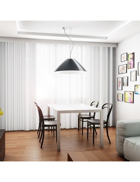 Suspension laquée anthracite Rond 80 - Rendl Light Studio Leluminaireled.com