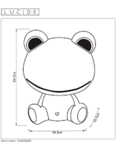Lampe de chevet Led enfant - veilleuse Dodo Frog - Lucide Leluminaireled.com 2