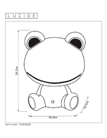 Lampe de chevet Led enfant - veilleuse Dodo Frog - Lucide Leluminaireled.com