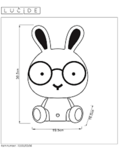 Lampe de chevet Led enfant - veilleuse Dodo Rabbit - Lucide Leluminaireled.com 2