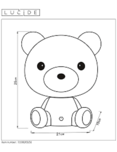 Lampe de chevet Led enfant - veilleuse Dodo Bear - Lucide Leluminaireled.com 2