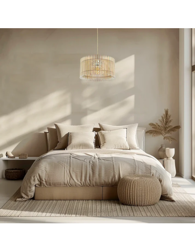 Suspension bois de peuplier 40cm- Atelier Loupiote- Apollon