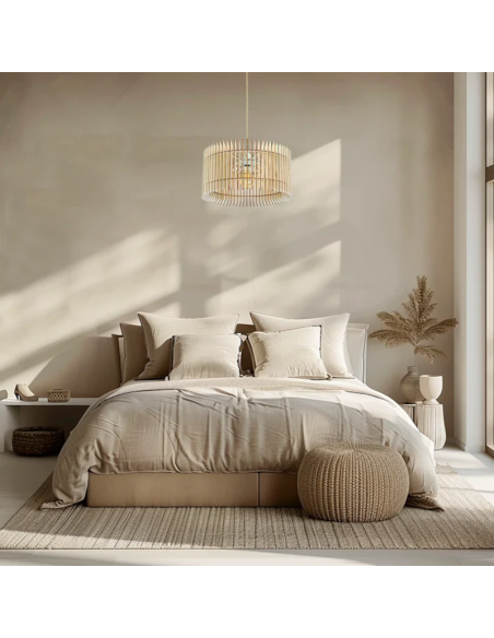 Suspension bois de peuplier 40cm- Atelier Loupiote- Apollon