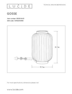 Lampe de table porcelaine blanche E14 - Gosse - Lucide Leluminaireled.com 2