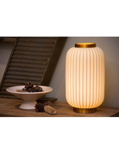 Lampe de table porcelaine blanche E14 - Gosse - Lucide Leluminaireled.com