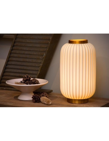 Lampe de table porcelaine blanche E14 - Gosse - Lucide Leluminaireled.com