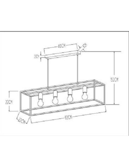 Suspension intérieure Led Ruben 4 points lumineux - Lucide Leluminaireled.com