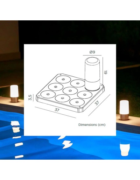 Lampe de table New Garden- en métal et plastique laiton - MAIA
