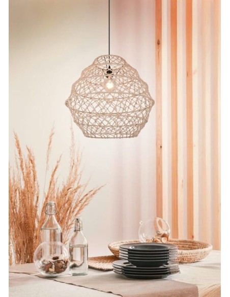 Suspension HIVE 60 cm de diamètre en finition chanvre naturelle