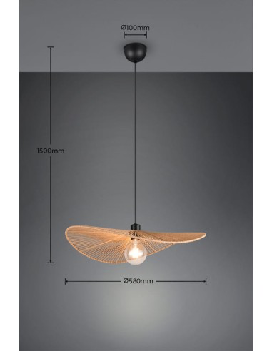 suspension Laurine 58 cm de TRIO casalum en corde papier naturelle