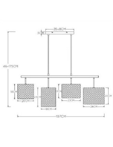 Suspension intérieure Baskett 4 points lumineux - Lucide Leluminaireled.com