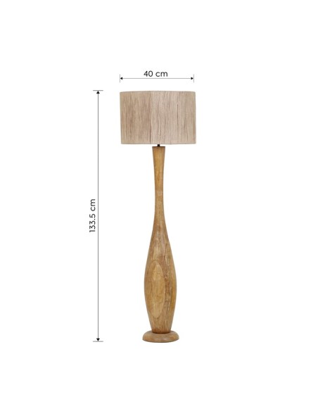 TOBA lampadaire de la marque TRIO - IP20, E27 , bois et jute