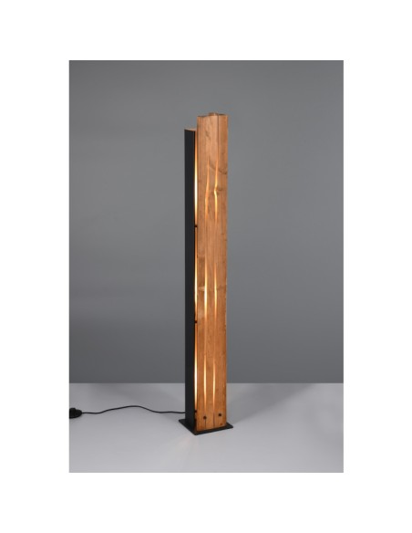 Lampadaire KARUNI de Trio, métal, et bois, IP20, 3xE27 , 10 W max