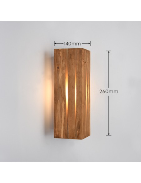 Applique KARUNI , TRIO , métal noir et bois naturel , garantie 2 ans , IP20 , 1xE14, 10 W max