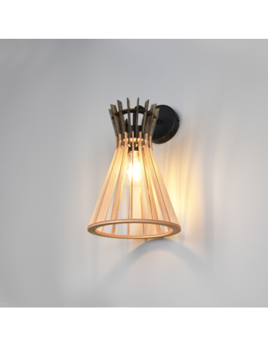 Trio - Applique murale Alice - IP20 - 10 W max - 1xE27 , métal et bois MDF