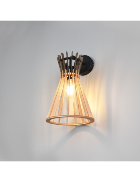 Trio - Applique murale Alice - IP20 - 10 W max - 1xE27 , métal et bois MDF