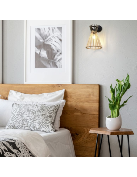 Applique murale Trio Alice - métal et bois MDF - 1xE27 - IP20- max 10 W