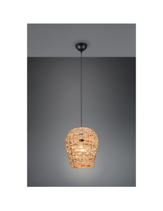 suspension Jean de Trio - métal et jacinthe d'eau - IP20 - E27- 10W