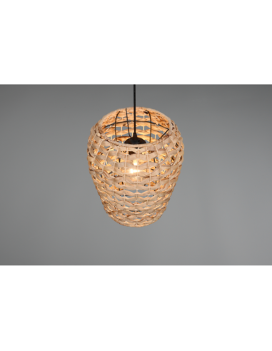 Suspension Jean - en métal et jacinthe - finition naturelle - IP20- E27 - 10 W  -Trio