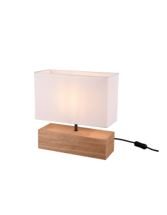 Lampe de table  culot E27 bois abat-jour tissu - Trio - Woody GM