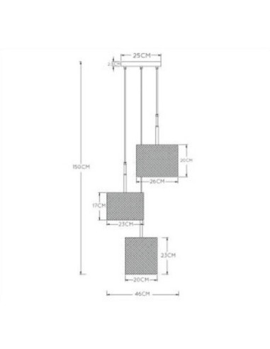 Suspension intérieure Led Baskett 3 points lumineux - Lucide Leluminaireled.com