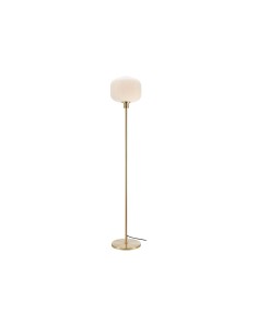 Markslöjd Sober – Lampadaire laiton brossé, verre dépoli, E27, 40W max, design élégant.