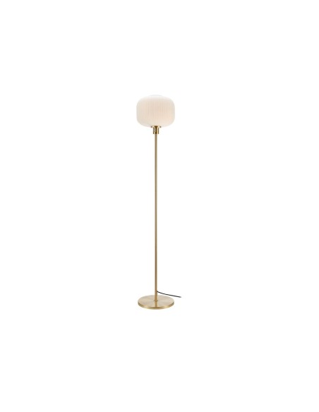 Markslöjd Sober – Lampadaire laiton brossé, verre dépoli, E27, 40W max, design élégant.