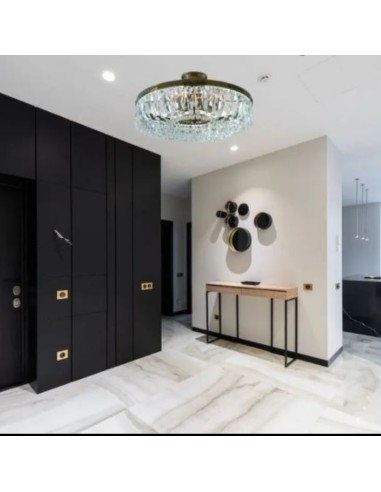 Markslöjd Hovdala – Plafonnier en cristal et laiton vieilli, éclairage élégant pour salon