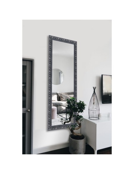 Mirrors and More - Tanja - Miroir encadré noir-argent 50x150cm
