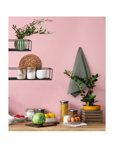 Mirrors and More - Tinka - Lot de 2 étagères murales métal noir