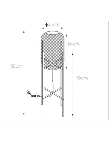 Lampadaire Led  Mesh noir - Lucide Leluminaireled.com