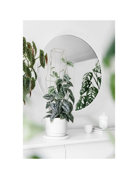 Mirrors and More - Mila - Miroir rond extra-plat blanc  diam 50 cm cadre métal