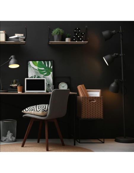 Etagères murales métal noir et bois  Dana de Mirrors and More - Lot de 2