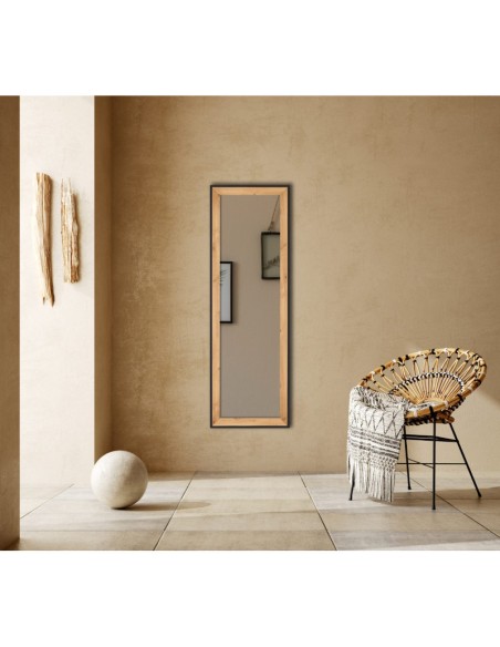 Mirrors and More - Branda - Miroir encadré chêne chair 150x50cm