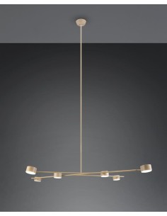 Trio Marley-suspension 6xGX53 beige chaud, design discret et moderne