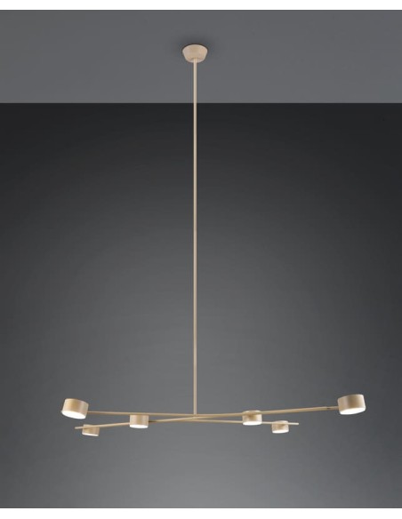 Trio Marley-suspension 6xGX53 beige chaud, design discret et moderne