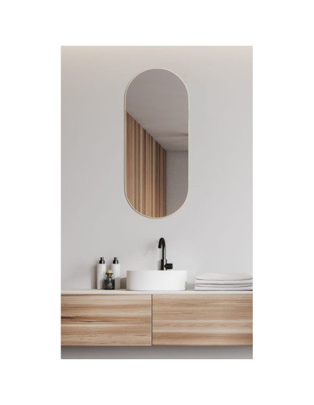 Mirrors and More  - Joséphine - Miroir ovale doré 30 x 70 cm